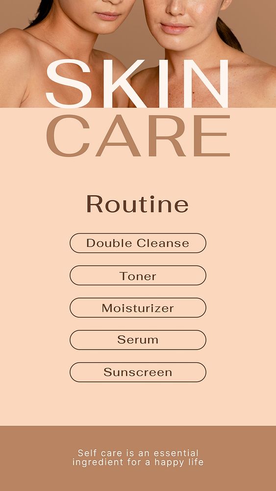 aesthetic beauty story template aesthetic skincare routine Instagram story template