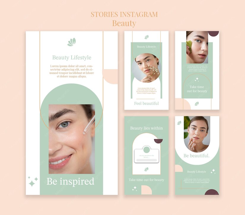 aesthetic beauty story template beauty haul unboxing Instagram story template aesthetic