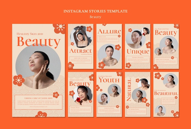 aesthetic beauty story template beauty inspo collage Instagram story template