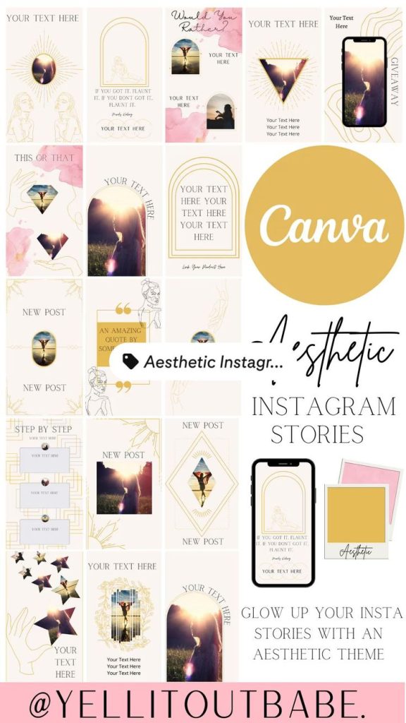 aesthetic beauty story template glow up transformation Instagram story template aesthetic