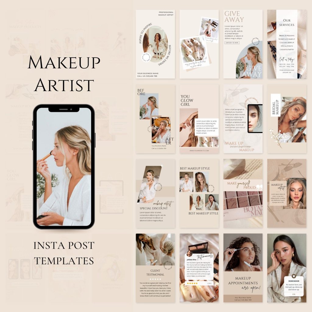 aesthetic beauty story template makeup tutorial Instagram story template aesthetic