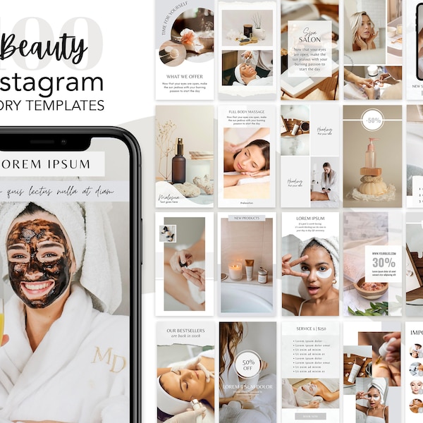 aesthetic beauty story template weekly beauty plan Instagram story template