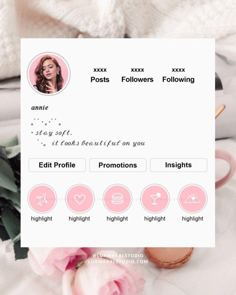 aesthetic bio story template aesthetic Instagram bio story template with minimalist design