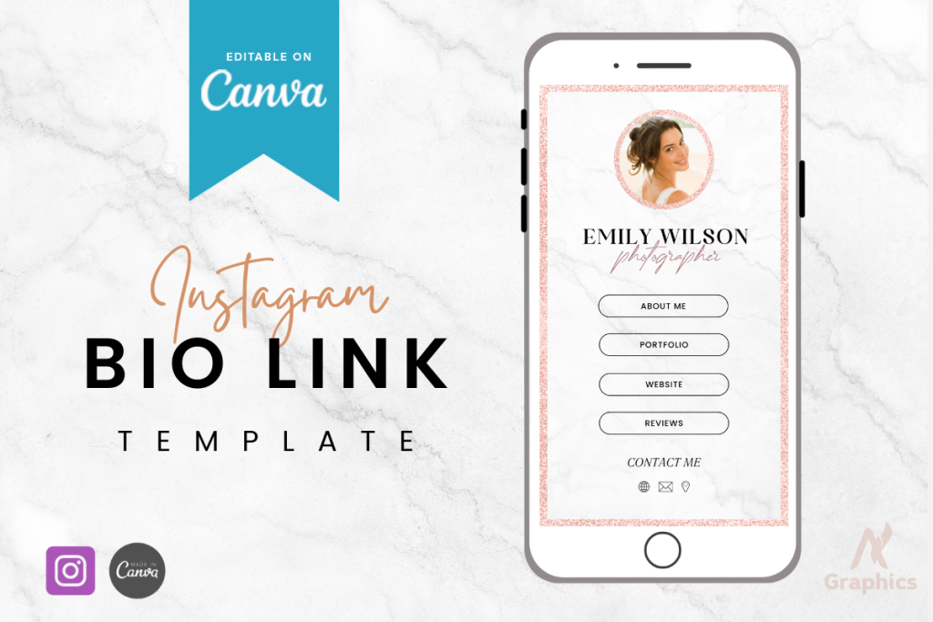 aesthetic bio story template link in bio Instagram story template arrow button design