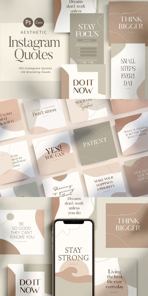 aesthetic bio story template quote aesthetic Instagram bio story template large text