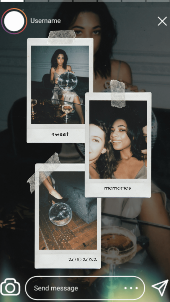 aesthetic birthday collage story template bohemian photo stack birthday collage Instagram story template earthy tones