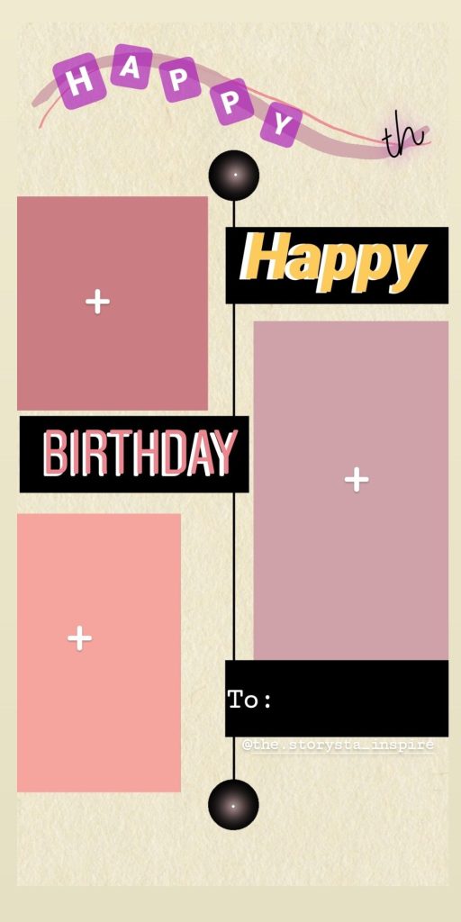 aesthetic birthday collage story template film strip collage birthday Instagram story template vertical frames