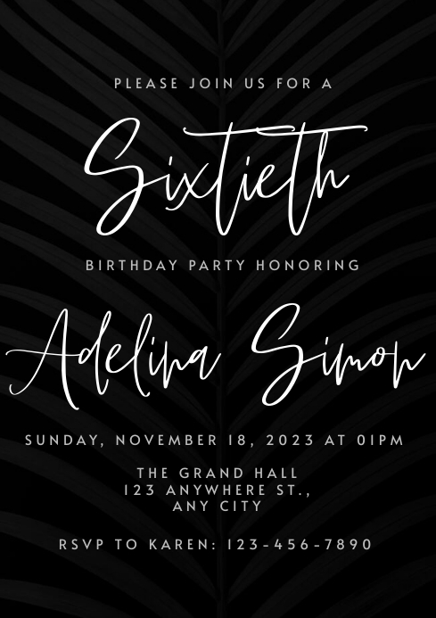 aesthetic birthday invitation story template black and white elegant birthday invitation story template