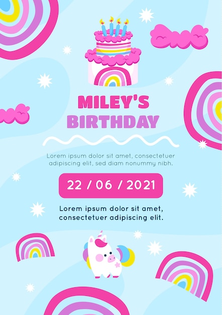 aesthetic birthday invitation story template rainbow fun birthday invitation story template