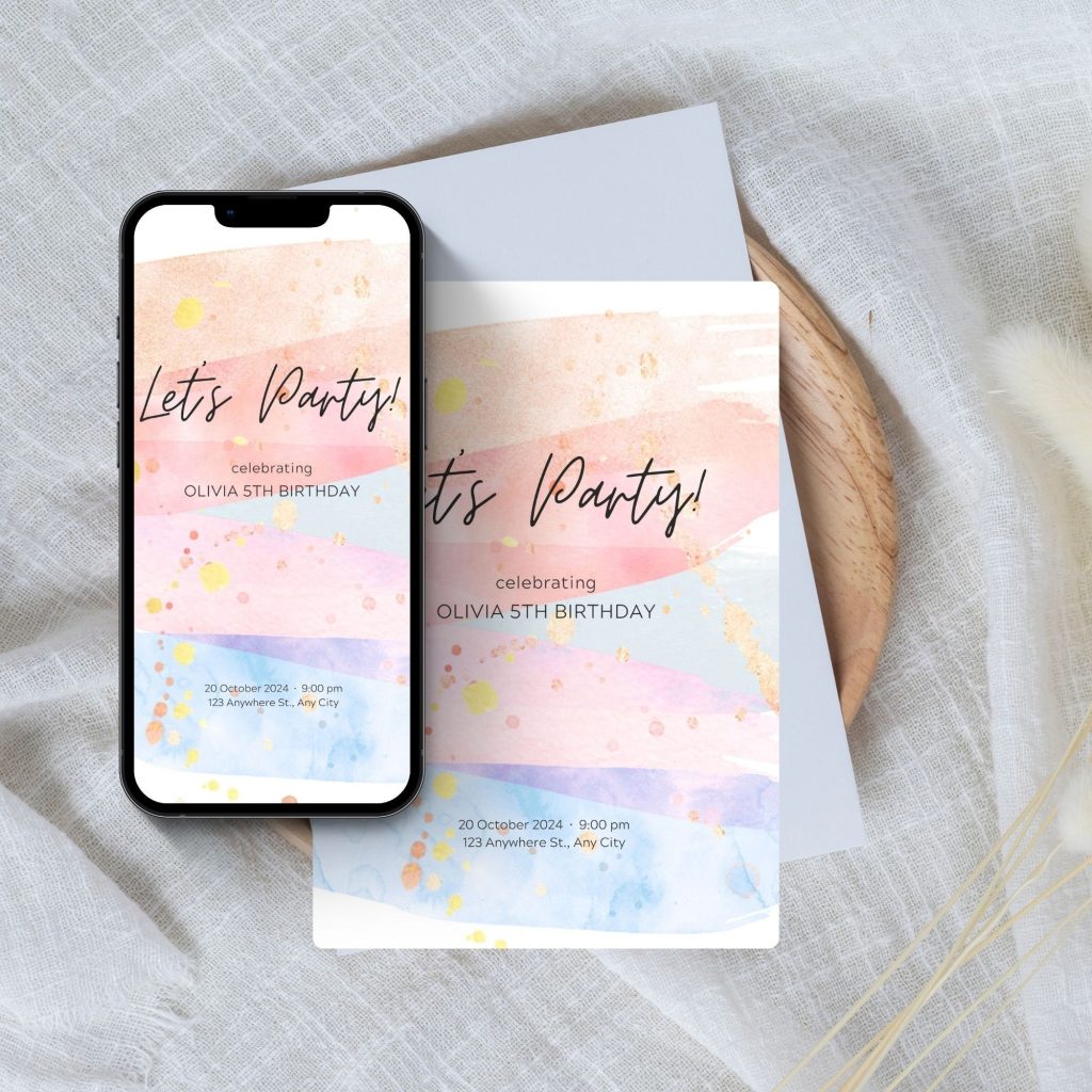 aesthetic birthday invitation story template soft pastel birthday invitation story template