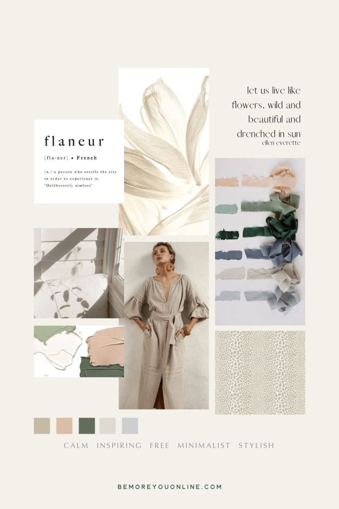 aesthetic brand moodboard story minimalist monochrome moodboard brand story template