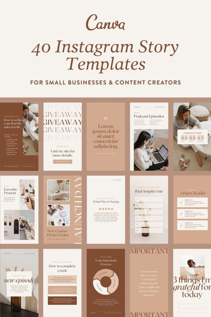 aesthetic brand story template brand journey timeline Instagram story template