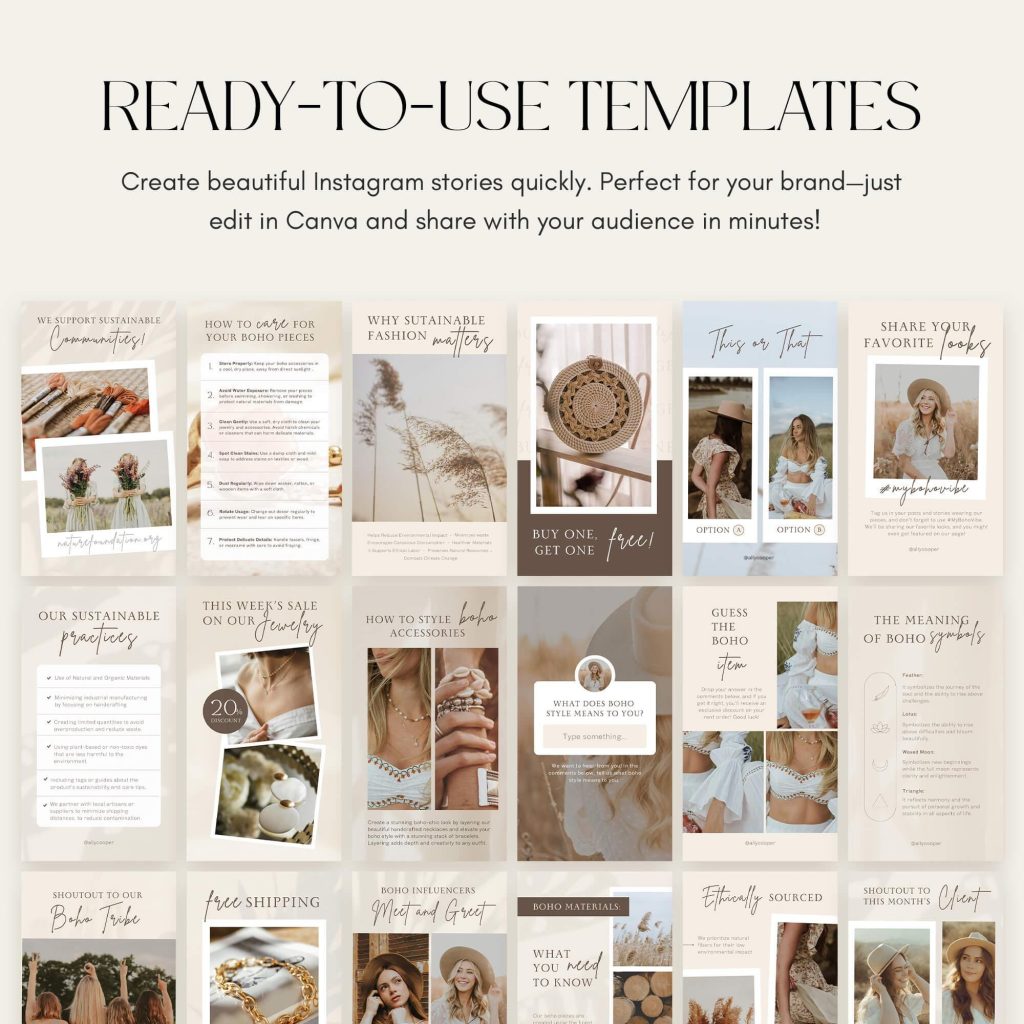 aesthetic brand story template Instagram story template with logo placement examples