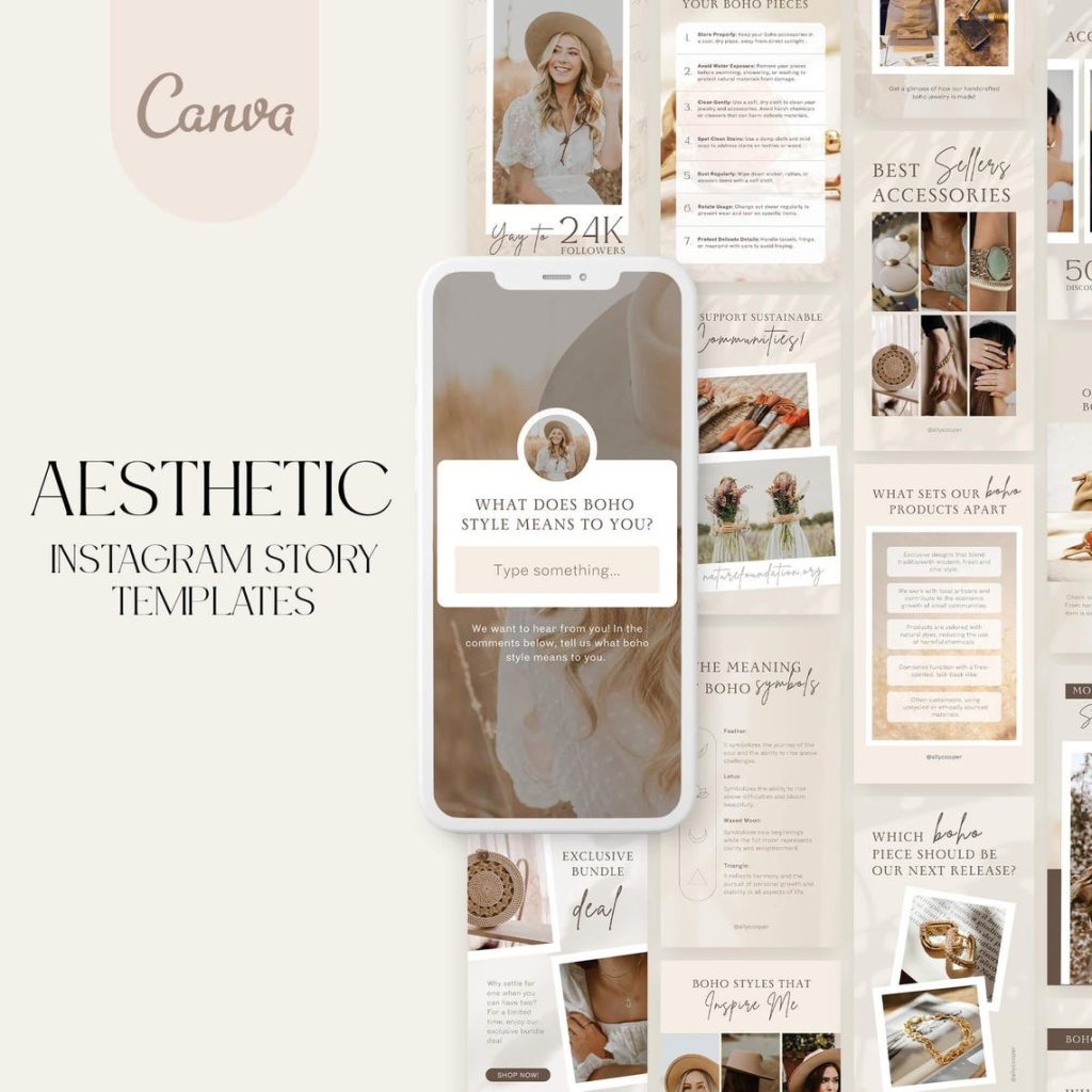 aesthetic brand story template product spotlight Instagram story template aesthetic