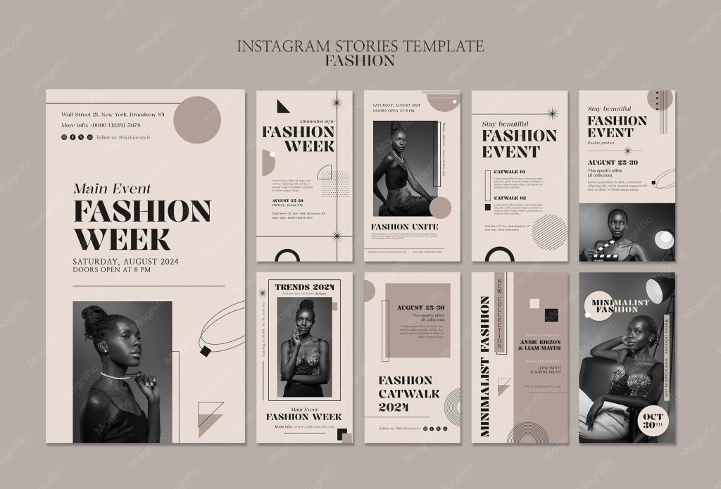 aesthetic clothing brand story template clothing collection reveal instagram story template