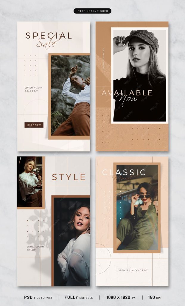 aesthetic clothing brand story template quality craftsmanship fashion story template