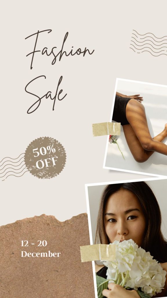 aesthetic clothing brand story template sale offer instagram story template clothing brand