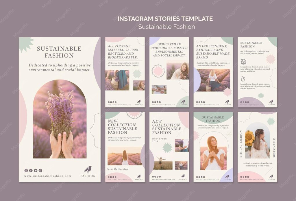 aesthetic clothing brand story template sustainable fashion story template aesthetic