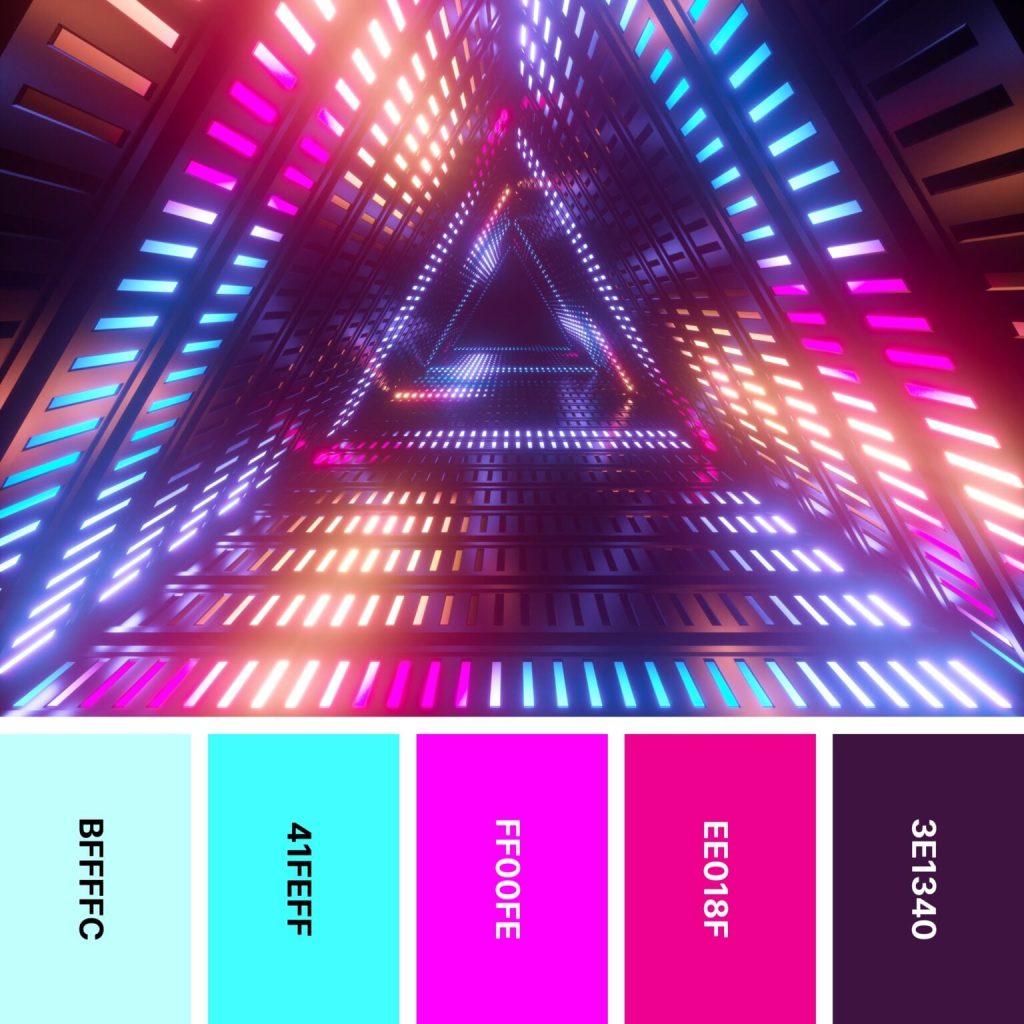 aesthetic color palette story template neon color palette instagram story template electric pink cyan lime dark background