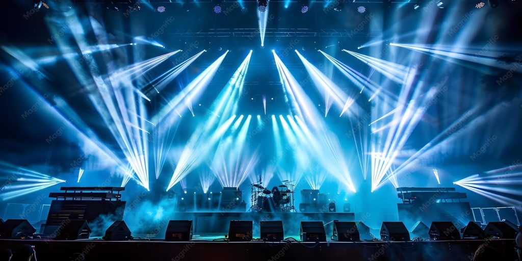 aesthetic concert story template laser lights and strobes at concert with smoke effects