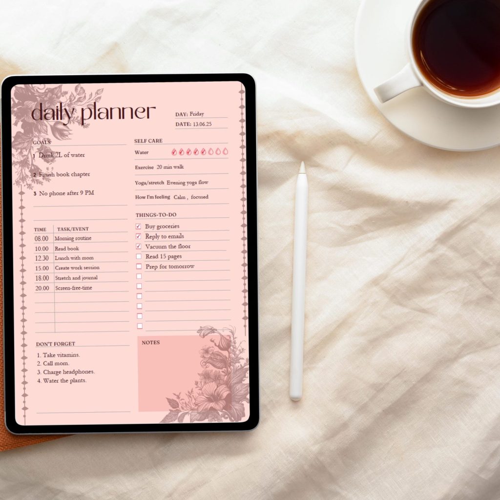 aesthetic daily planner story template vintage nature planner