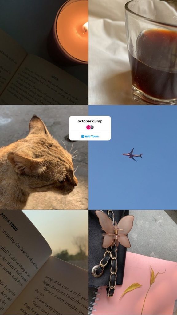 aesthetic dump story template minimalist grid dump story template Instagram 4x4 photo layout cream beige