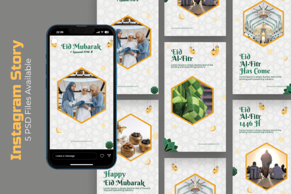 aesthetic eid story template Eid Mubarak calligraphy aesthetic Instagram story template