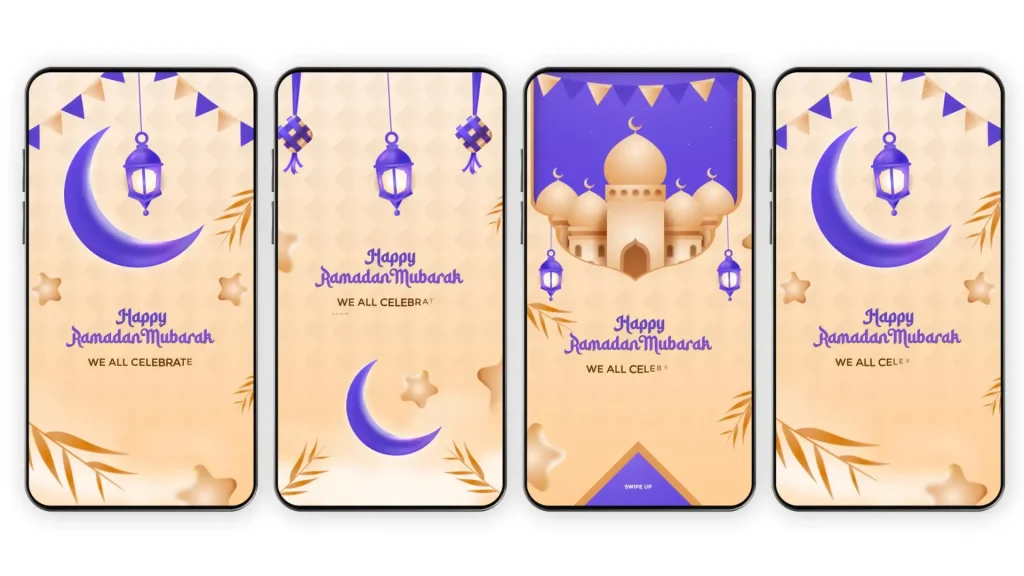 aesthetic eid story template floral mandala accent aesthetic Eid Instagram story template