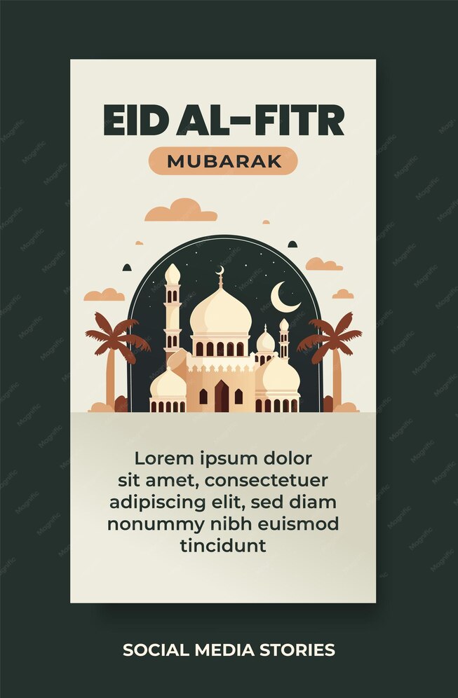 aesthetic eid story template mosque silhouette sunset aesthetic Eid Instagram story template