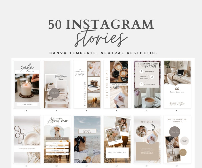 aesthetic emotional story template aesthetic mindful reflection story template neutral minimal text