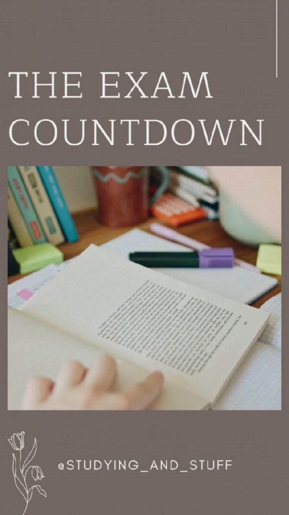 aesthetic exam countdown story bold typographic exam countdown story template with oversized number on solid background