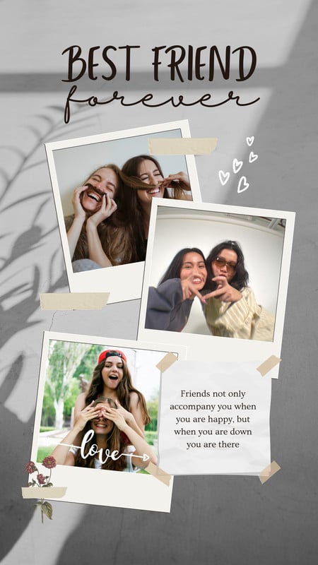 aesthetic friendship story template best friend timeline story template horizontal layout