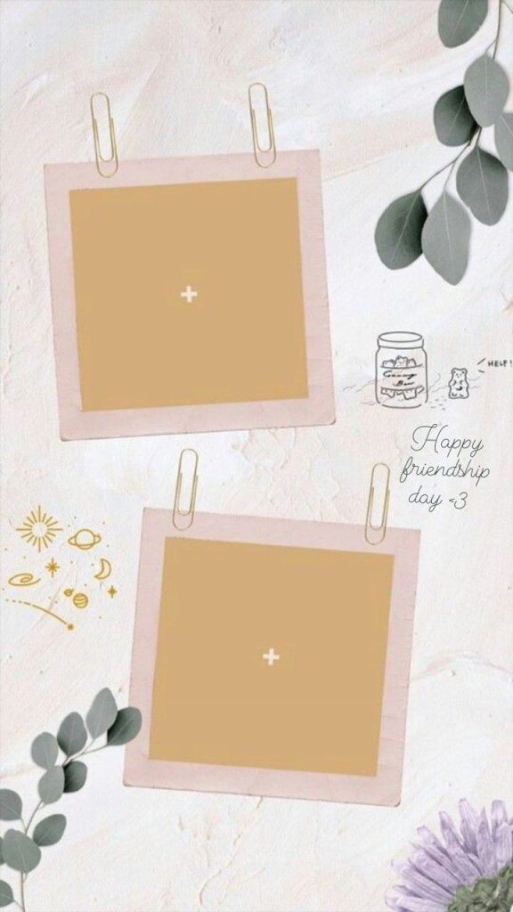 aesthetic friendship story template polaroid friendship collage story template pastel background