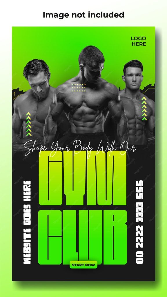 aesthetic gym story template aesthetic gym workout story template with dark gradient and neon accents