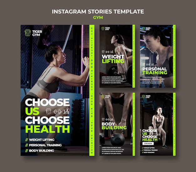 aesthetic gym story template before after story template with slider and black background
