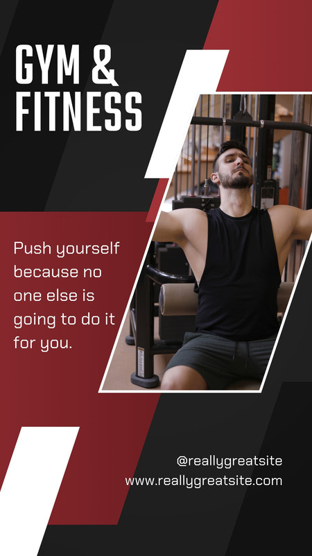 aesthetic gym story template gym quote story template with blurred weights background and serif font