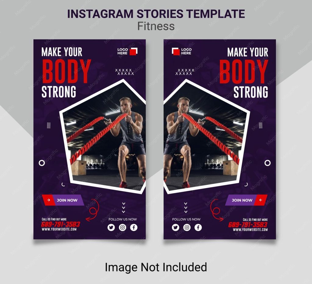 aesthetic gym story template gym vibe story template with photo overlay and gradient text area