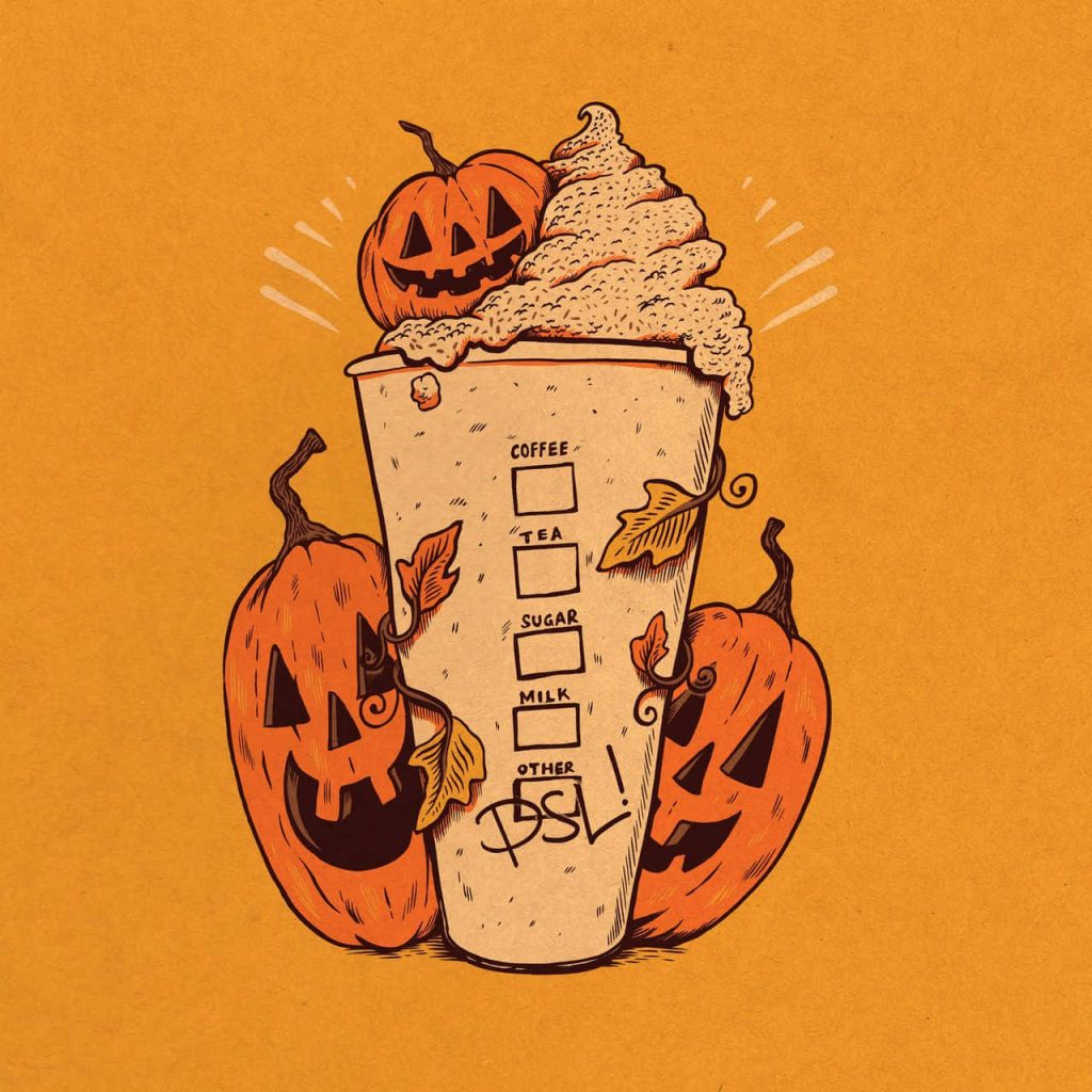 aesthetic Halloween story template pumpkin spice latte fall cozy