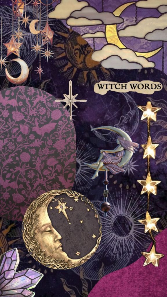 aesthetic Halloween story template witchy crystals moon stars