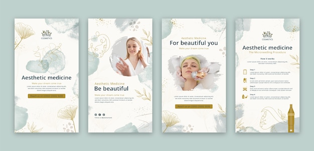 aesthetic healing story template watercolor healing Instagram story template