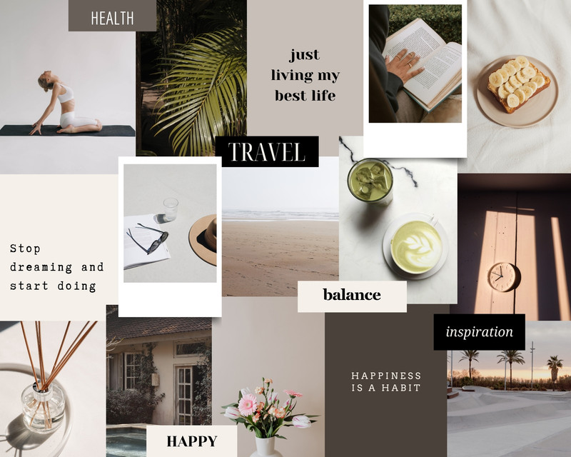 aesthetic inspiration board story aesthetic mood board collage story template with polaroid frames and dried flowers