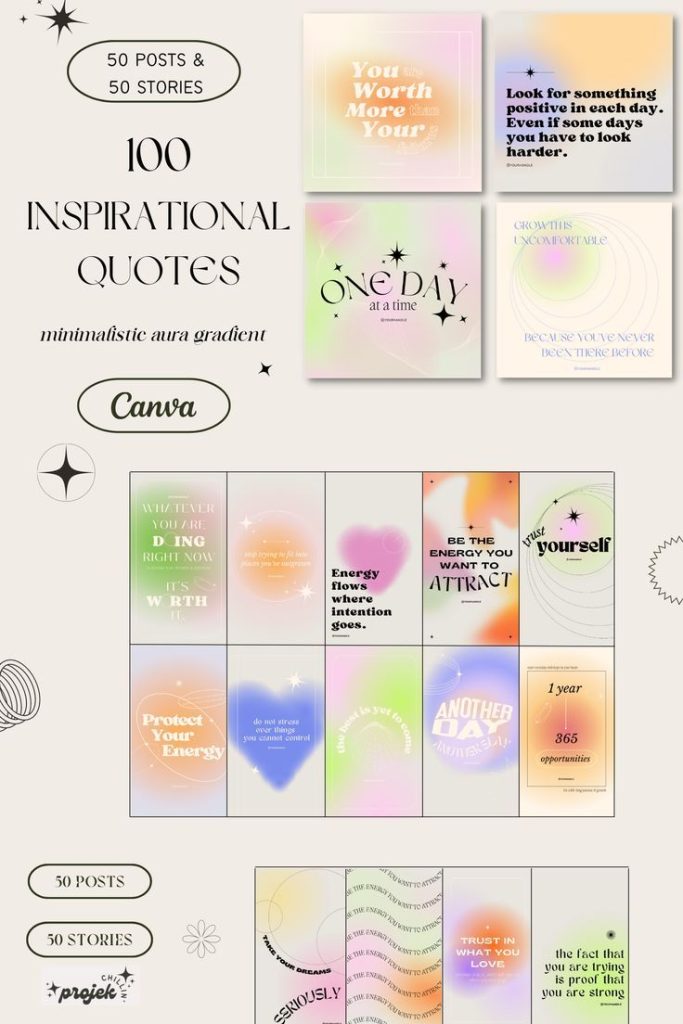aesthetic inspiration board story aesthetic vision board story template with goals text and inspirational quotes on gradient background