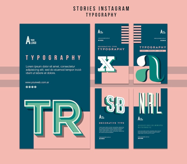 aesthetic instagram story layout template bold typography Instagram story layout template large text