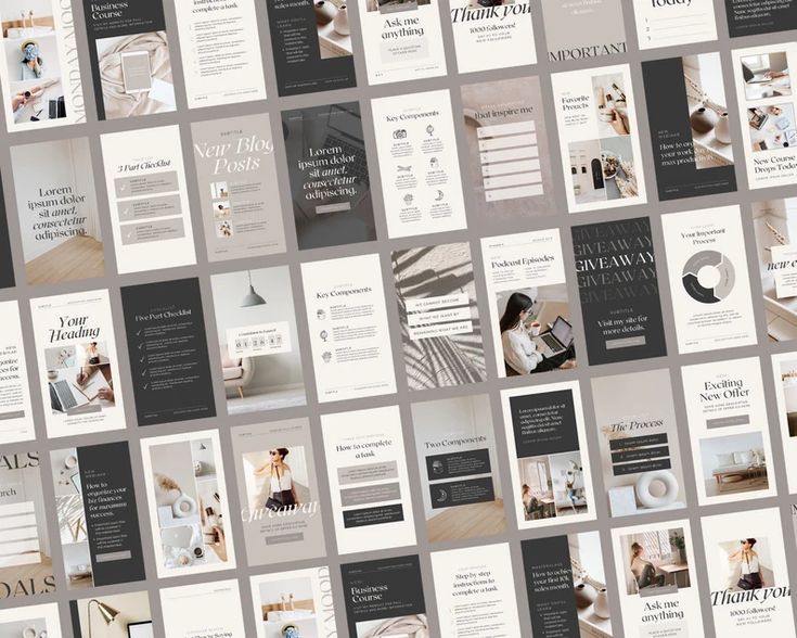 aesthetic instagram story layout template monochrome modern Instagram story layout template