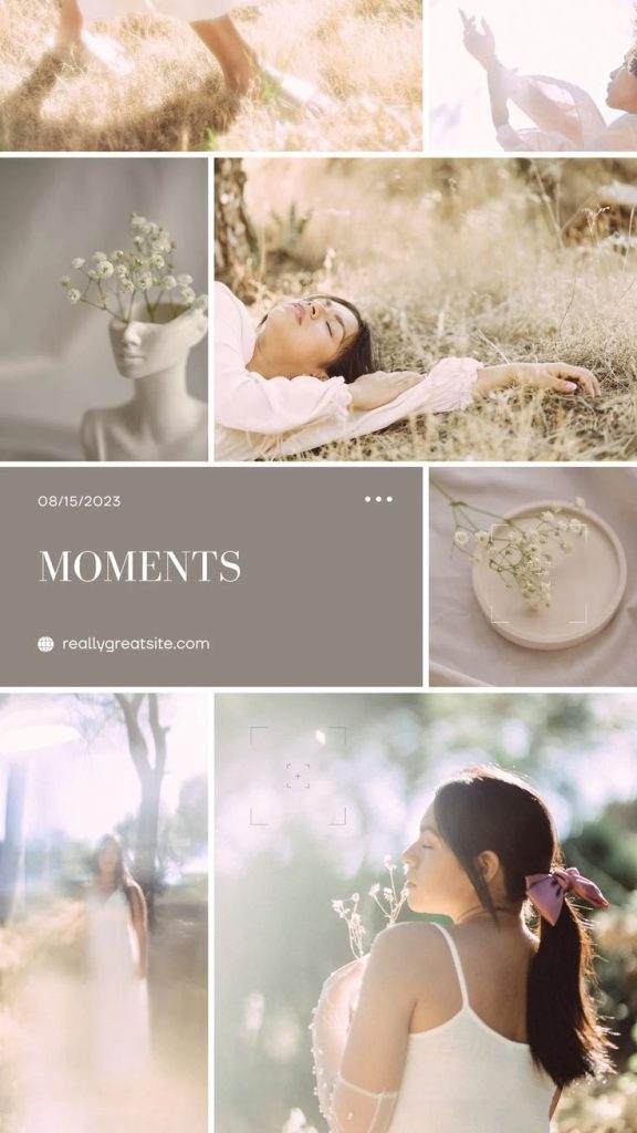 aesthetic instagram story layout template soft pastel collage Instagram story layout template