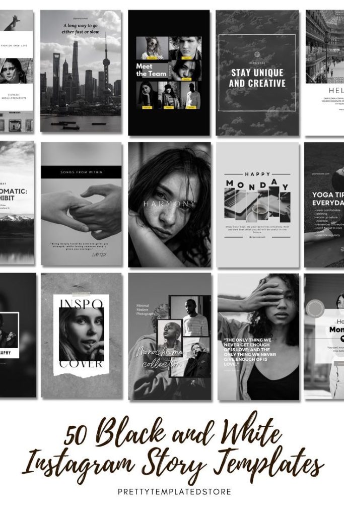 aesthetic instagram templates free minimalist black and white Instagram story template
