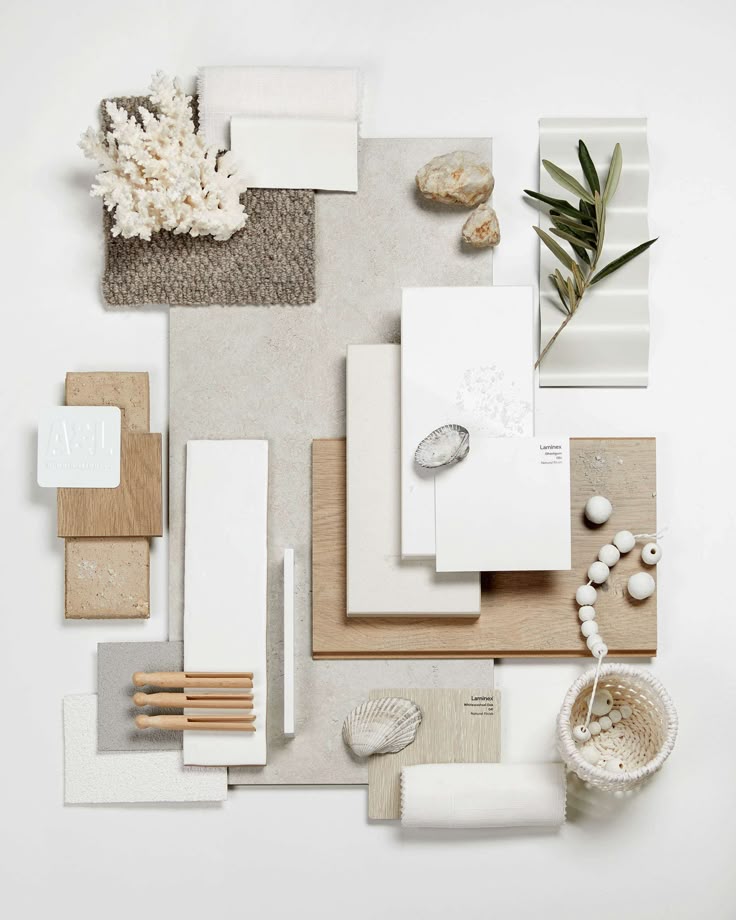 aesthetic interior moodboard story Coastal grandma interior moodboard with white linen and driftwood