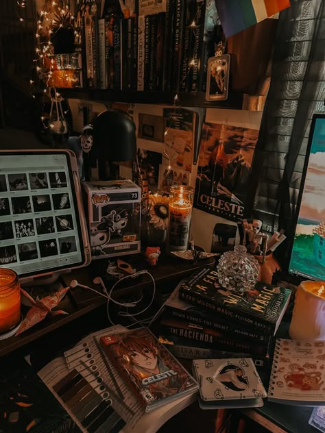 aesthetic interior moodboard story Dark academia interior moodboard with books candle and vintage decor