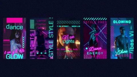 aesthetic lyrics story template neon lyric instagram story template with glow effect