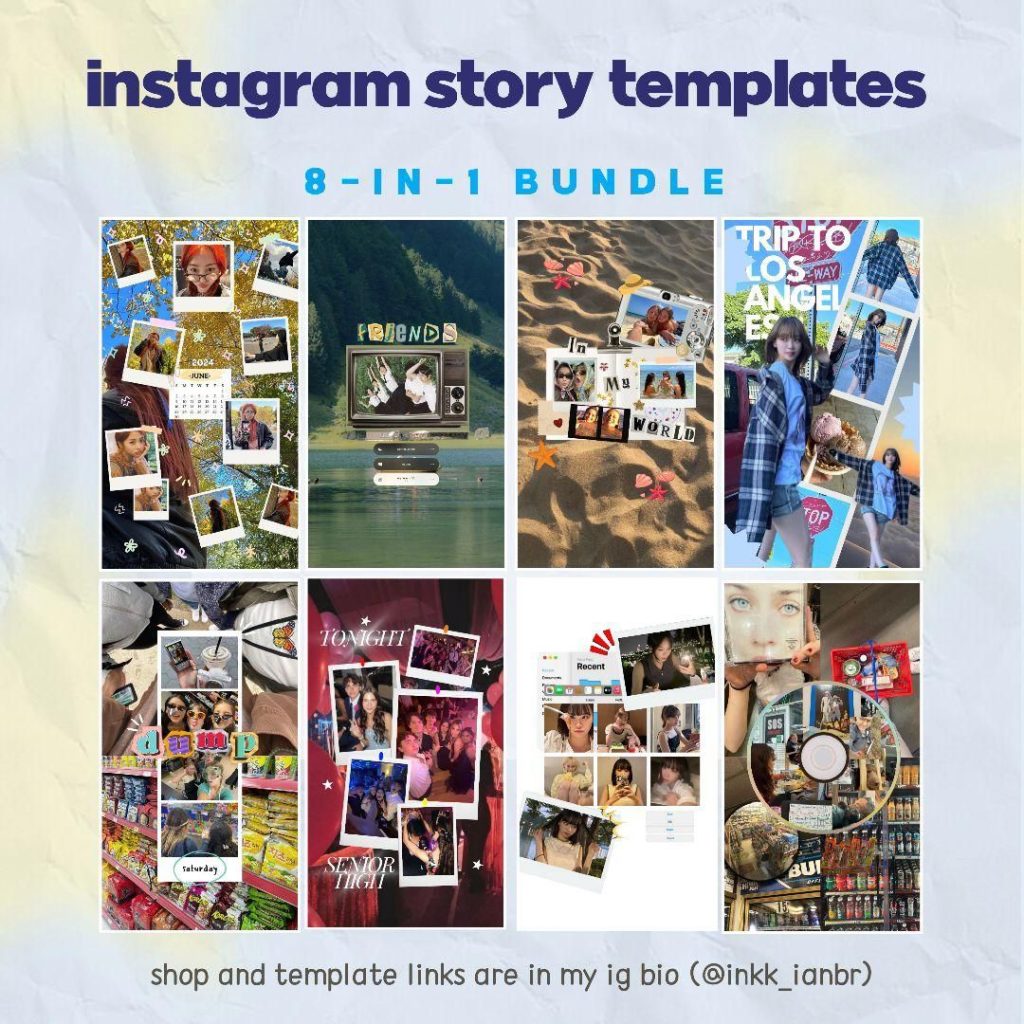 aesthetic memories collage story template film strip collage Instagram story template with photos